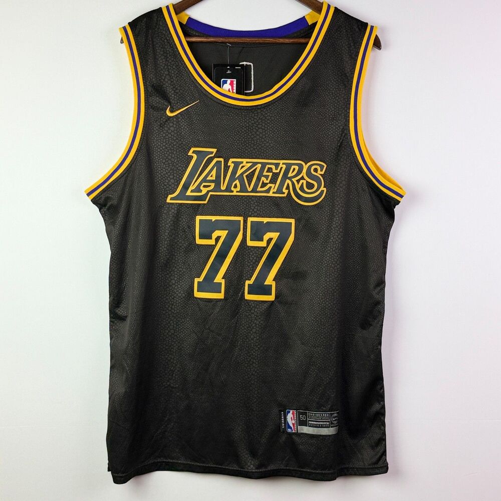 Nike Lakers Luka Doncic 77 Black Mamba Swingman Jersey NWT Size 50